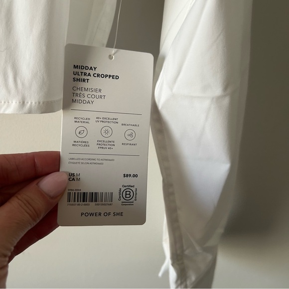 Athleta Midday ultra cropped poplin button down shirt M - Picture 5 of 9